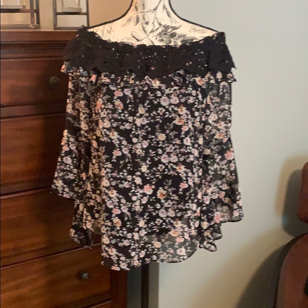 White house black market off the shoulder blouse